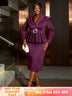 AOMEIDRESS Classy Midi Dress for Women V Neck Beaded Long Sleeve
