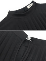 cocktail party dress for ladies pleated dress with sleeves