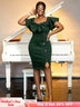 Dark Green Short Sleeve Bodycon Dresses