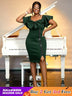 Dark Green Short Sleeve Bodycon Dresses