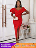 AOMEIDRESS Cocktail Dresses for Wedding Guest 2025 Elegant Classy DarkRed / S