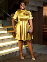 AOMEIDRESS Cocktail Dresses for Wedding Guest Gold Birthday Dress