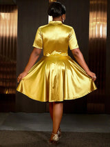 AOMEIDRESS Cocktail Dresses for Wedding Guest Gold Birthday Dress