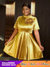 AOMEIDRESS Cocktail Dresses for Wedding Guest Gold Birthday Dress Gold / S