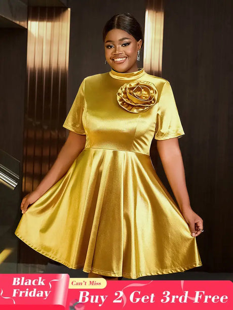 AOMEIDRESS Cocktail Dresses for Wedding Guest Gold Birthday Dress Gold / S