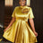 AOMEIDRESS Cocktail Dresses for Wedding Guest Gold Birthday Dress Gold / S