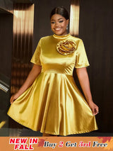 AOMEIDRESS Cocktail Dresses for Wedding Guest Gold Birthday Dress Gold / S
