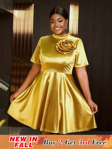 AOMEIDRESS Cocktail Dresses for Wedding Guest Gold Birthday Dress Gold / S