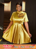 AOMEIDRESS Cocktail Dresses for Wedding Guest Gold Birthday Dress Gold / S