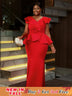 AOMEIDRESS Cocktail Dresses for Wedding Red Birthday Summer Outfits Red / S