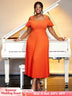 orange cold shoulder elegant dresses for women