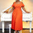 orange cold shoulder elegant dresses for women