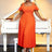 orange cold shoulder elegant dresses for women