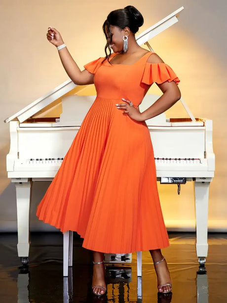 square collar high waist fashion dress