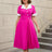AOMEIDRESS Color Block 50s Swing Dress for Plus Size Women Rose / S