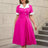 AOMEIDRESS Color Block 50s Swing Dress for Plus Size Women Rose / S
