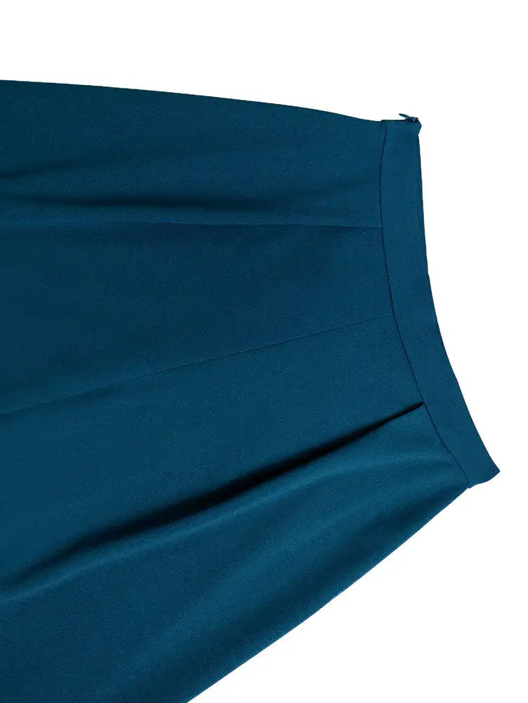 AOMEIDRESS Color Block Office Party Two Piece Set with Wide Leg Pants