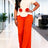 AOMEIDRESS Colorblock Jumpsuit Short Sleeve 3D Flower Wide Leg Pants - Apricot / S