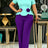 AOMEIDRESS Colorblock Jumpsuit Short Sleeve 3D Flower Wide Leg Pants - MintGreen / S