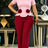 AOMEIDRESS Colorblock Jumpsuit Short Sleeve 3D Flower Wide Leg Pants - Pink / S