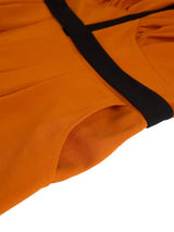 AOMEIDRESS Brown Colorblock Jumpsuit V Neck Wide Leg Design

