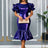 AOMEIDRESS DarkBlue Bodycon Mermaid Dress Ruffle Sleeve Party Gowns DarkBlue / S