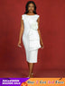 AOMEIDRESS Dress for Wedding White Sleeveless Package Hip Dresses White / S