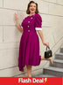 AOMEIDRESS Easter Clothes for Women Color Block 50s Swing Dress