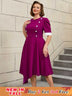 AOMEIDRESS Easter Clothes for Women Color Block 50s Swing Dress Purple / S
