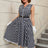 AOMEIDRESS Easter Dress Floral Polka Dot Sleeveless A Line Dress Black / S
