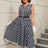AOMEIDRESS Easter Dress Floral Polka Dot Sleeveless A Line Dress Black / S