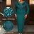 AOMEIDRESS Elagent Evening Party Dress with Fringe Beading Long Sleeve DarkGreen / S