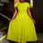 AOMEIDRESS Elegant A Line Church Dresses O Neck Pleated Cape Sleeve Green / 0XL
