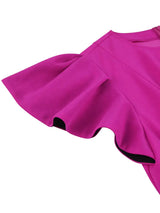 AOMEIDRESS Elegant A Line Color Block Church Dress Diamond Waist Belt
