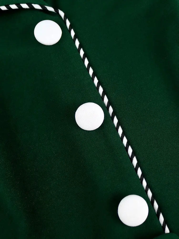 AOMEIDRESS Elegant A Line Dress Contrast Trim Church Causal Wear