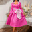 AOMEIDRESS Elegant A Line Dress Dot Bow Long Sleeve Sweetheart Neck Rose / S