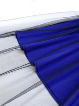 AOMEIDRESS Elegant A Line Dress Flare Sleeve Peplum Mesh Hem Gowns