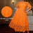 AOMEIDRESS Elegant A Line Lace Dress O Neck Hollow Out Short Sleeves Orange / S