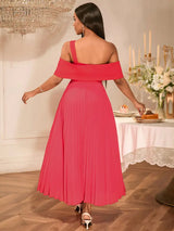AOMEIDRESS Elegant A Line Maxi Off Shoulder Party Dresses Waist Belt