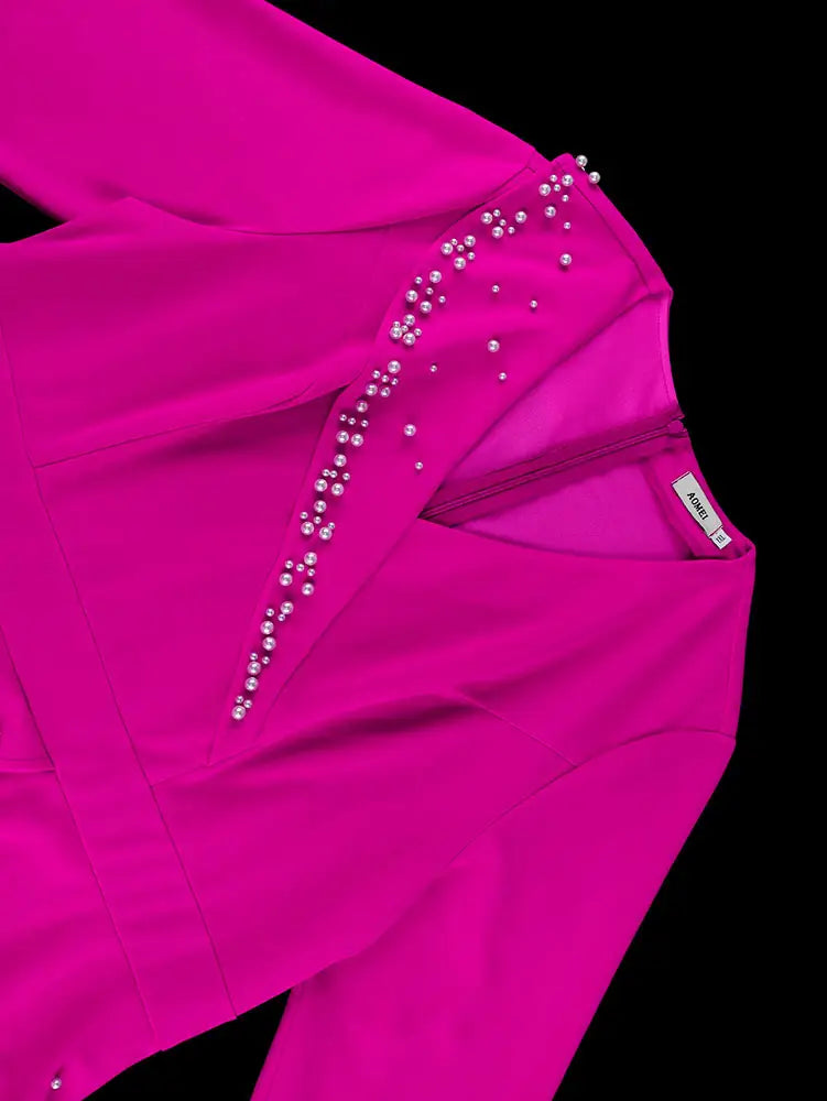 AOMEIDRESS Elegant A Line Maxi Pleated Beading Dress for Wedding Party