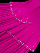 AOMEIDRESS Elegant A Line Maxi Pleated Beading Dress for Wedding Party