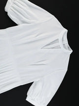 AOMEIDRESS Elegant A Line Maxi Pleated Dress for Office Church Cut out