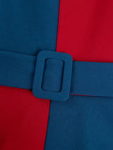AOMEIDRESS Elegant A Line Midi Color Block Dress for Party Church