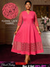 AOMEIDRESS Elegant A Line Midi Lace Dress for Party Church Waist Belt WatermelonRed / S
