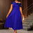 AOMEIDRESS Elegant A Line One Shoulder Sequins Dress for Party Evening Blue / S