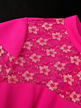 AOMEIDRESS Elegant A Line Pleated Dress Lace Long Sleeves Party Wear