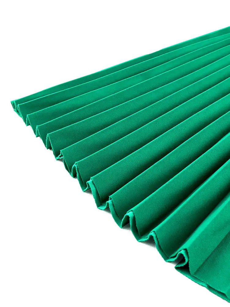 AOMEIDRESS Elegant A Line Pleated Dress Long Sleeve for Church Office