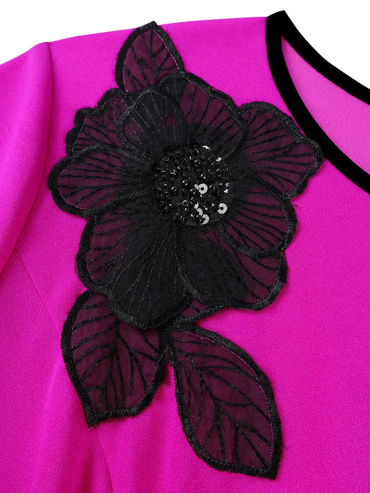 AOMEIDRESS Elegant A Line Pleated Dress with Applique for Party Church