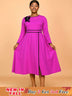 AOMEIDRESS Elegant A Line Pleated Dress with Applique for Party Church RO / S
