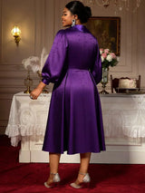 AOMEIDRESS Elegant A Line Pleated Jacquard Party Wedding Guest Dress